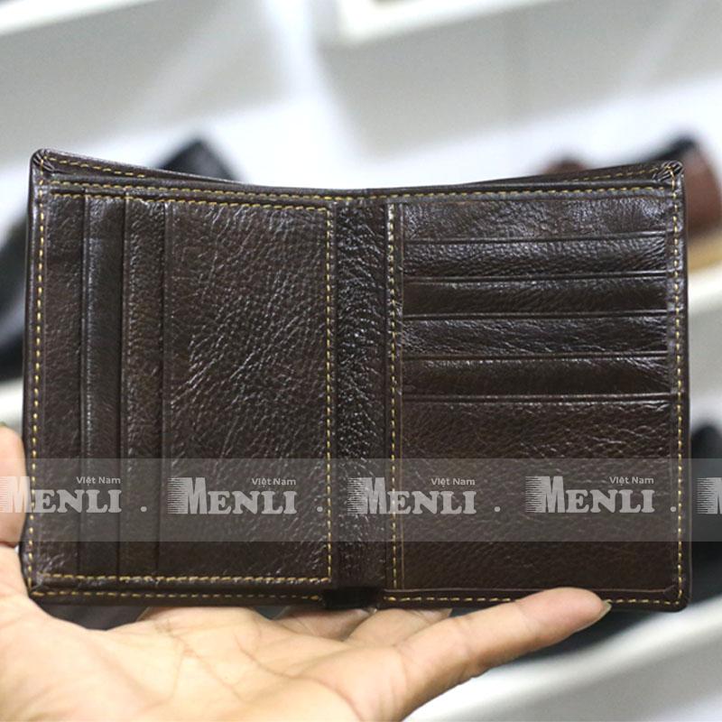 [DA BÒ] Ví đứng da bò thật 100% MENLI VLZ17