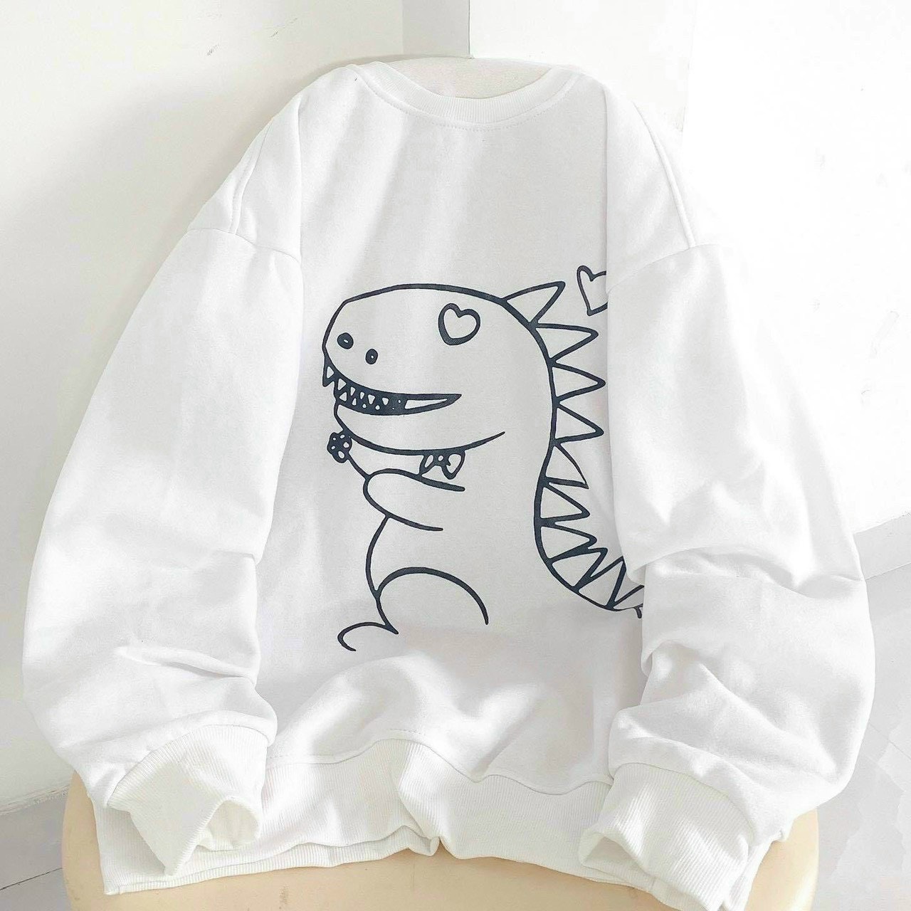 Áo Sweater Nữ Cổ Tròn In Khủng Long Dưới 60KG -SHOPSIGIARE1