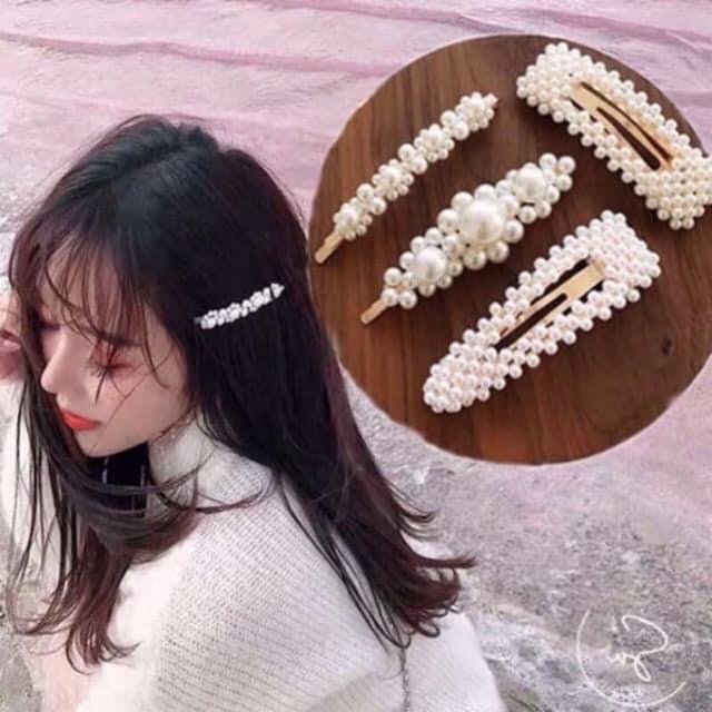 Set 4 kẹp tóc ngọc trai