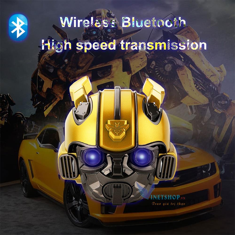 Loa Bluetooth Bumblebee Transformers Độc Lạ, Loa Siêu Trầm Âm Thanh Vòm Sống Động Công Suất 3W Hỗ Trợ Thẻ Nhớ, Đài FM, Bluetooth 5.0 - BH 6 Tháng