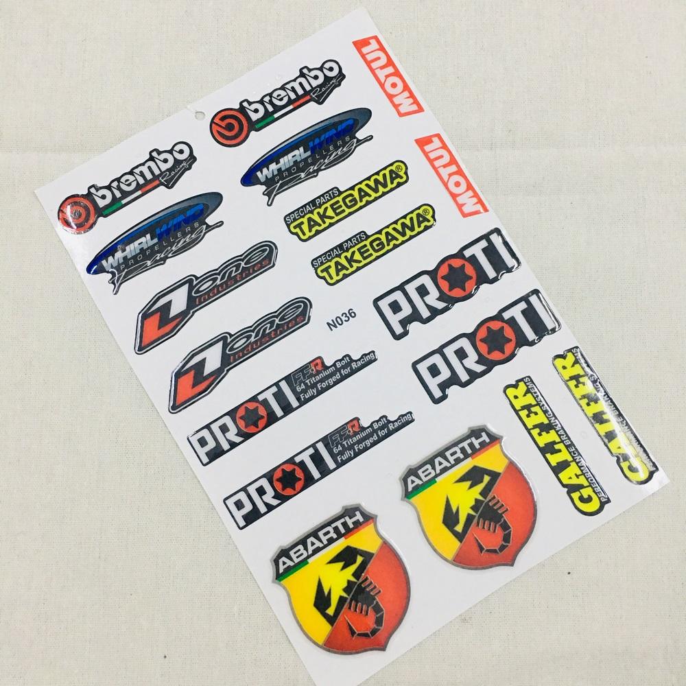 Bộ tem logo, tem huy hiệu đổ nhựa dán xe máy độc đáo (mẫu 1)