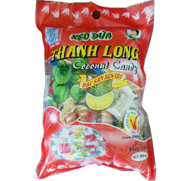 kẹo dừa thanh long thập cẩm - đặc sản Bến Tre (500g)