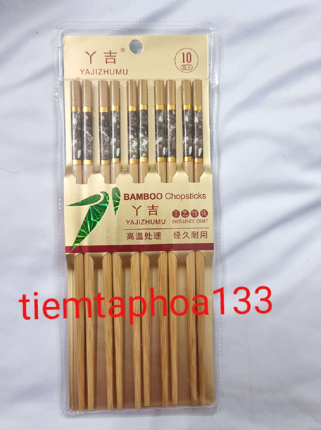 Combo 10 đôi đũa tre cao cấp Bamboo gắp đồ ăn thực phẩm