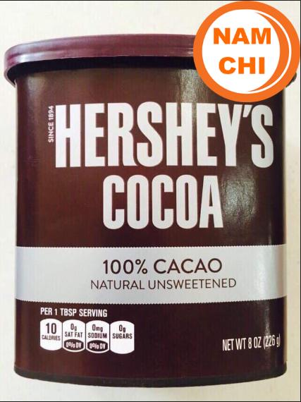 Bột Cacao Hershey Cocoa Powder Natural Unsweetended 226gr100% CaCao Không