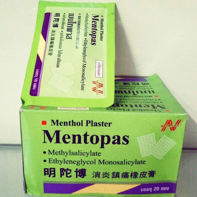 [CHÍNH HÃNG] 1 Gói 10 Miếng Cao Dán MENTOPAS Neoplast Thái Lan