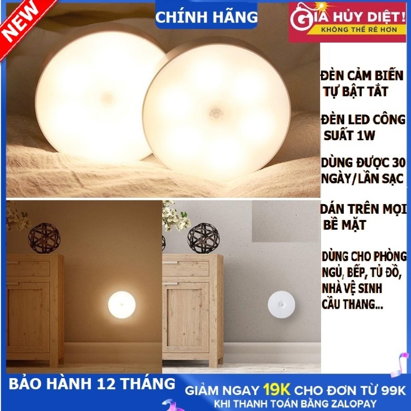 Bóng Đèn led sạc tích điện không dây tự động phát sáng công suất 1W sạc 1 lần dùng 30 ngày, đèn cảm biến khi có người dán trên mọi bề mặt, đèn led siêu sáng, đèn cảm ứng ban đêm dán tường phòng ngủ,bếp,vệ sinh, cầu thang,tủ