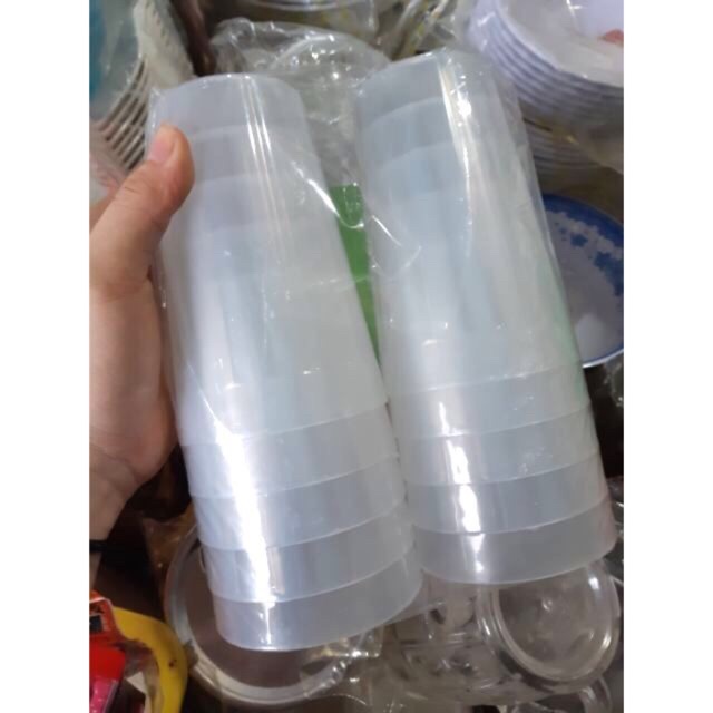 (Bán Sỉ) - Cốc Nhựa Trắng Sọc Uống Bia , Nước Mía