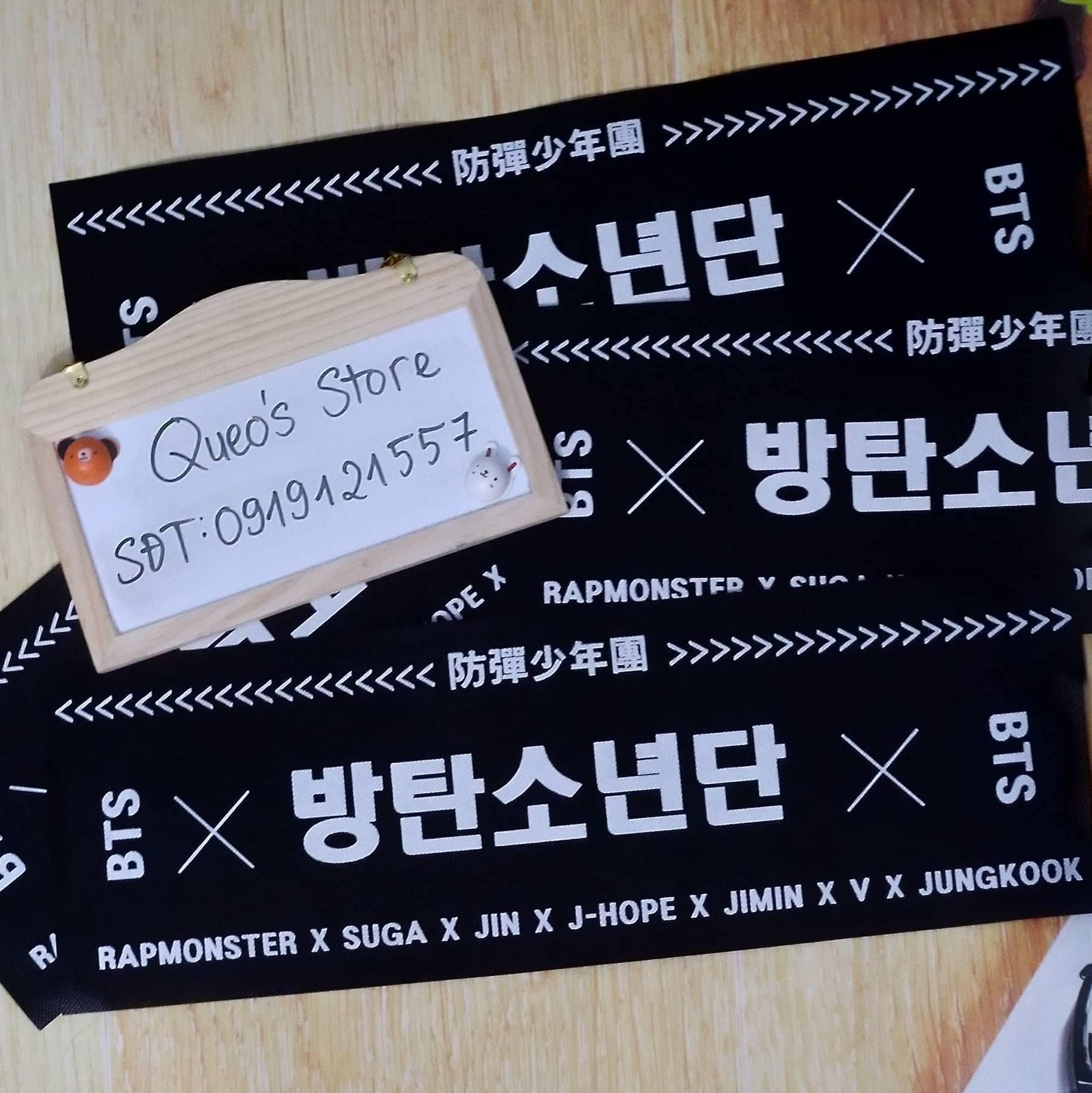 [HCM]Banner biểu ngữ cầm tay vải BTS đen
