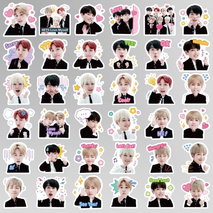 Bộ 40 Sticker BTS siêu đáng yêu