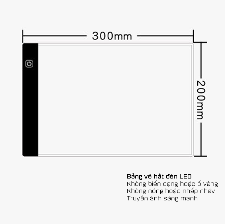 Bảng Vẽ Đèn LED 3 cấp độ Hắt Sáng Khổ A4 A5 Cao Cấp