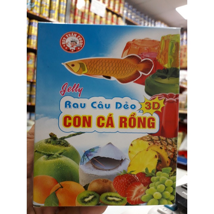 [2 gói] rau câu dẻo 3D cá rồng vàng (10gram/gói)