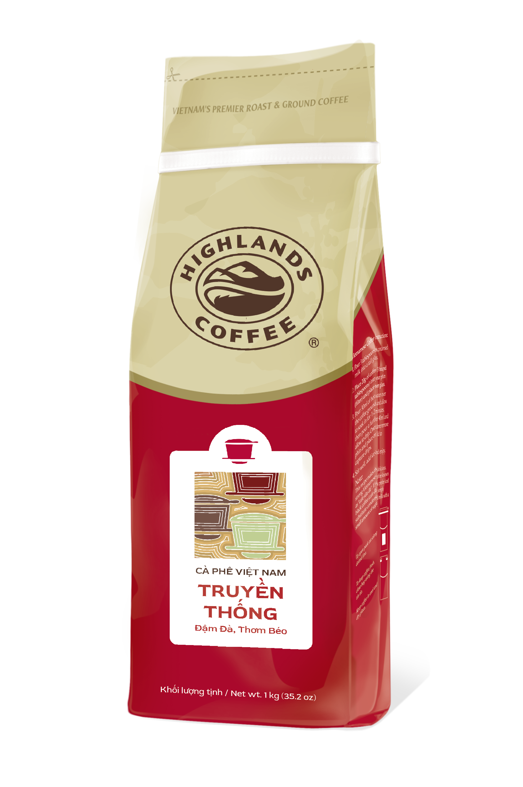 Cà phê bột Highland Coffee Truyền Thống 1kg
