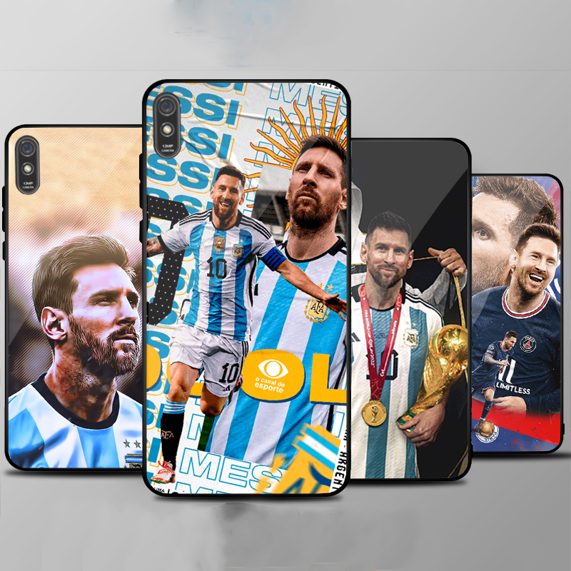 Ốp Lưng XIAOMI REDMI 9A Mặt kính In hình MESSI