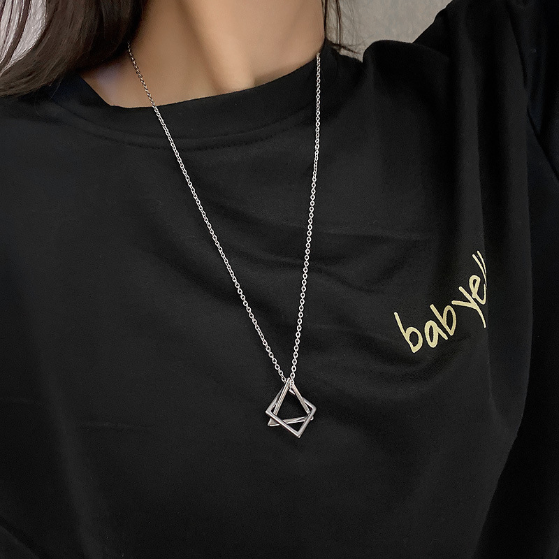 Vòng cổ nữ tam giác đôi cá tính thời trang dctamgiac21