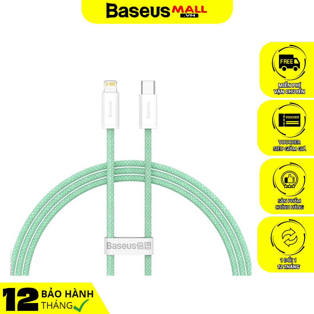Cáp Sạc Baseus Dynamic 20W Type-C to Ln | Sạc Nhanh PD, Bện Dù Chống Gãy Gập