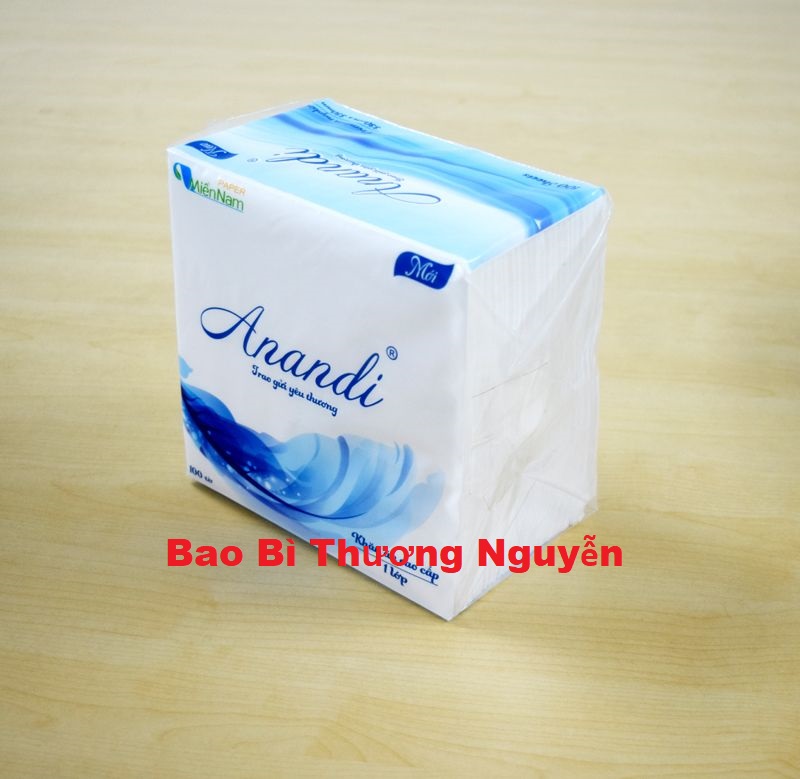 Paper towel square Anandi, napkin premium (100tờ), packaging Nguyen