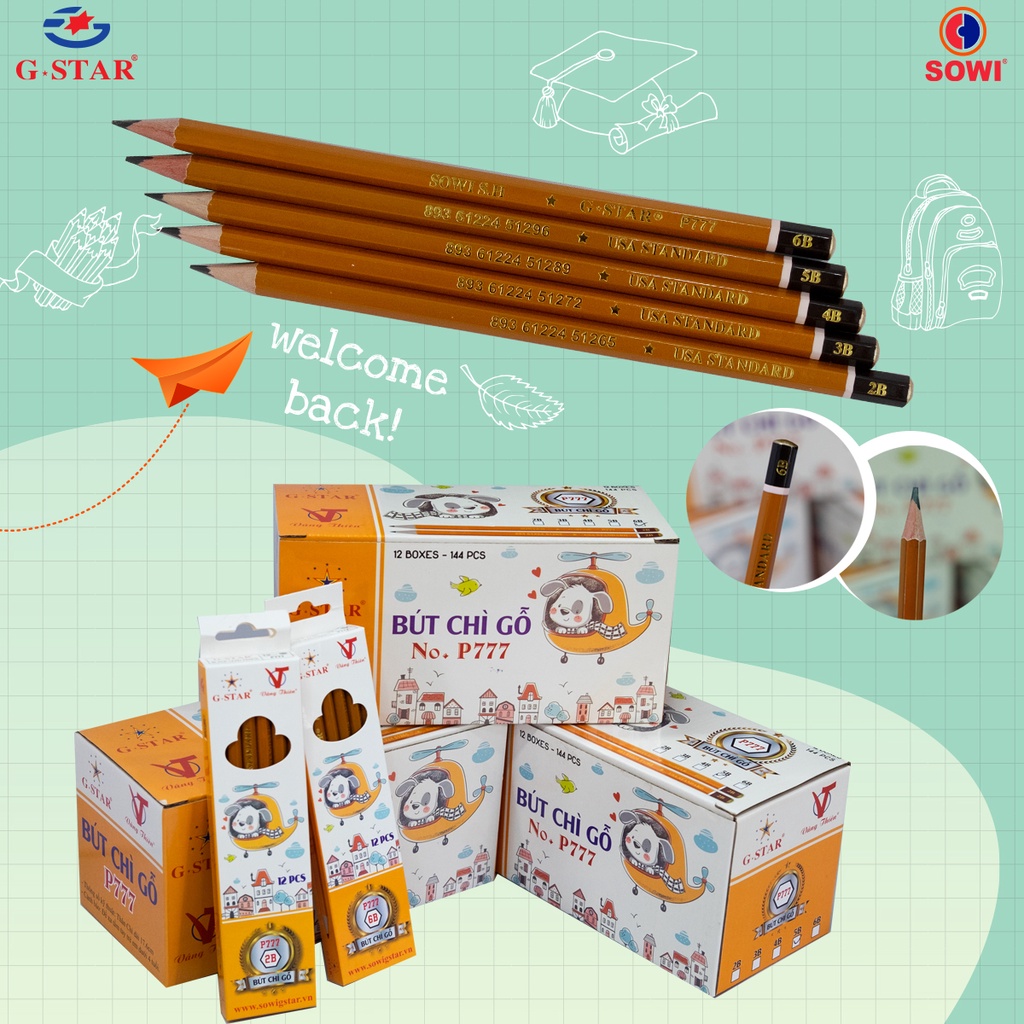 Bút viết chì gỗ Gstar P777 / 777 4B / 2B