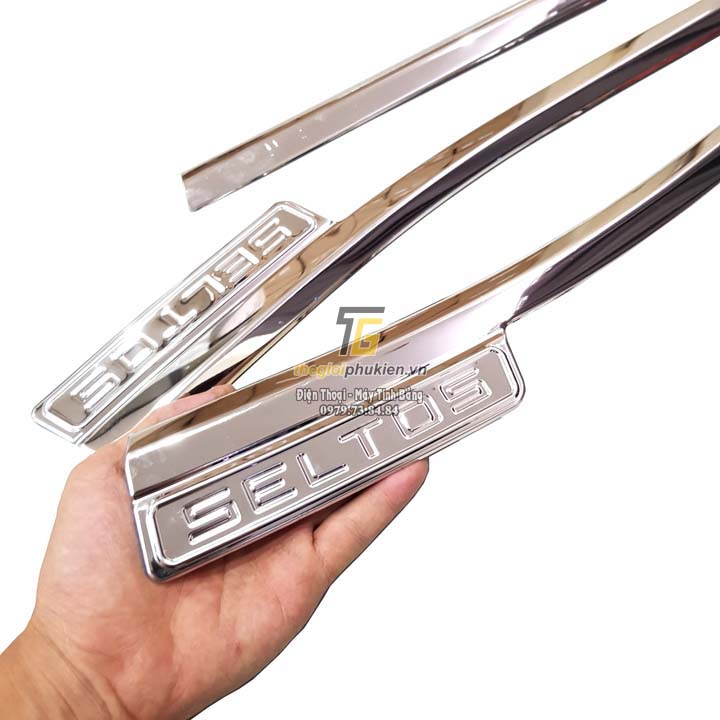 Nẹp viền chân kính INOX KIA Seltos 2020