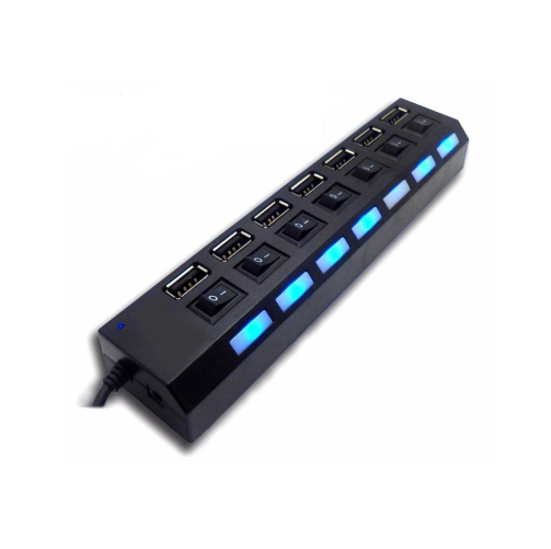 Hub USB 7 Cổng Hình ổ Điện Có Công Tắc Led