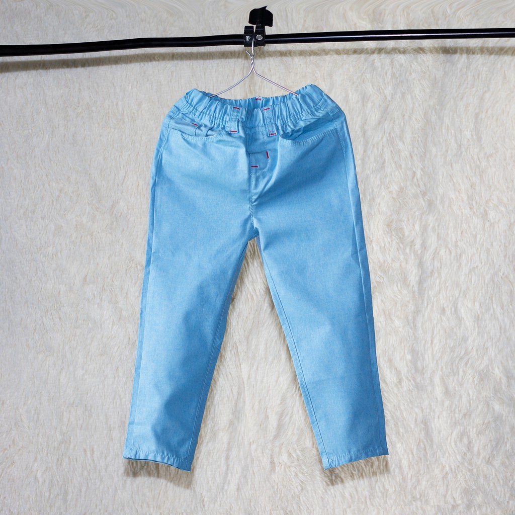 Quần Kaki dài lưng thun mẫu trơn sành điệu cho bé trai,Quần dài kaki cao cấp cho bé trai từ 12-35 ký