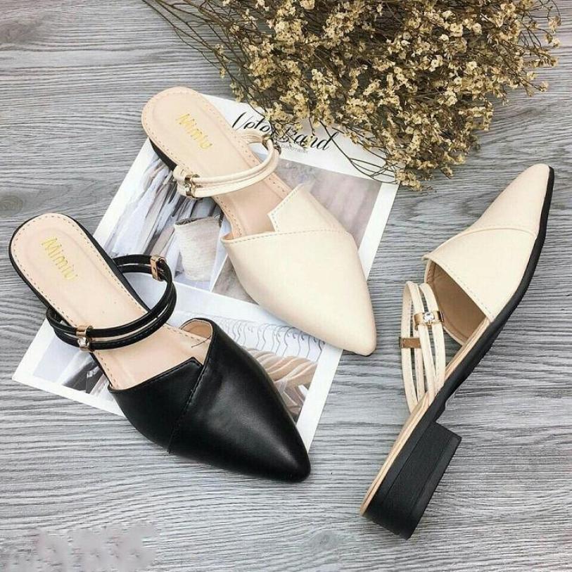 SANDAL MŨI NHỌN QUAI ĐÔI DA MỀM - 3 KIỂU DÁNG giá rẻ