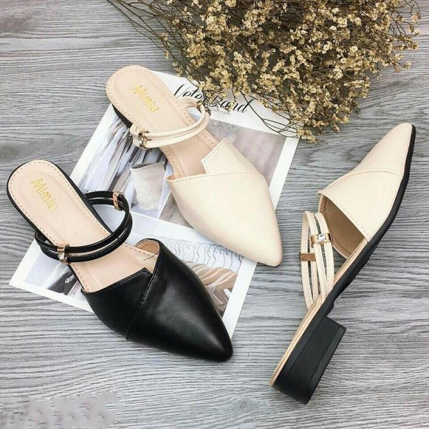 SANDAL MŨI NHỌN QUAI ĐÔI DA MỀM - 3 KIỂU DÁNG giá rẻ
