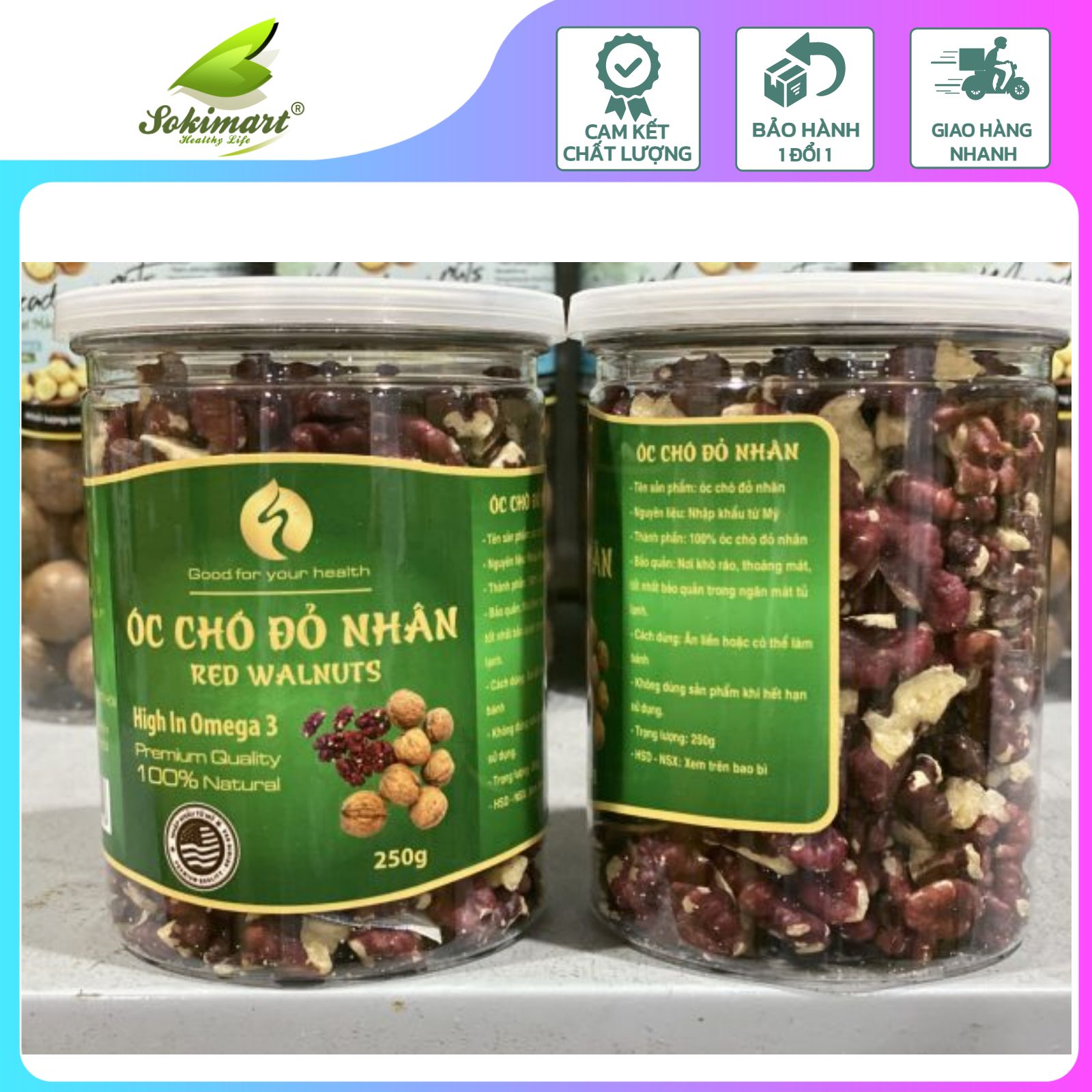 Nhân óc chó đỏ Mỹ - 500g