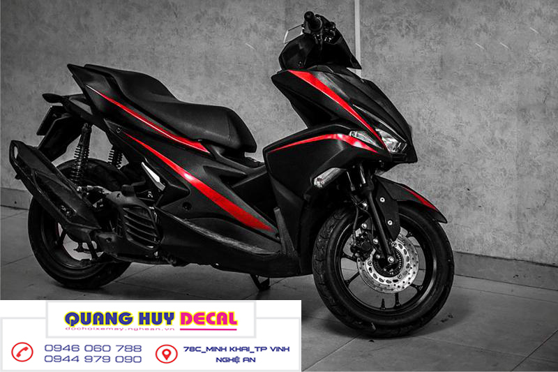 Tem trùm NVX đen chỉ đỏ - Độ dán team trùm decal xe máy NVX đen chỉ đỏ - Team trùm decal xe máy NVX rẻ đẹp và chất