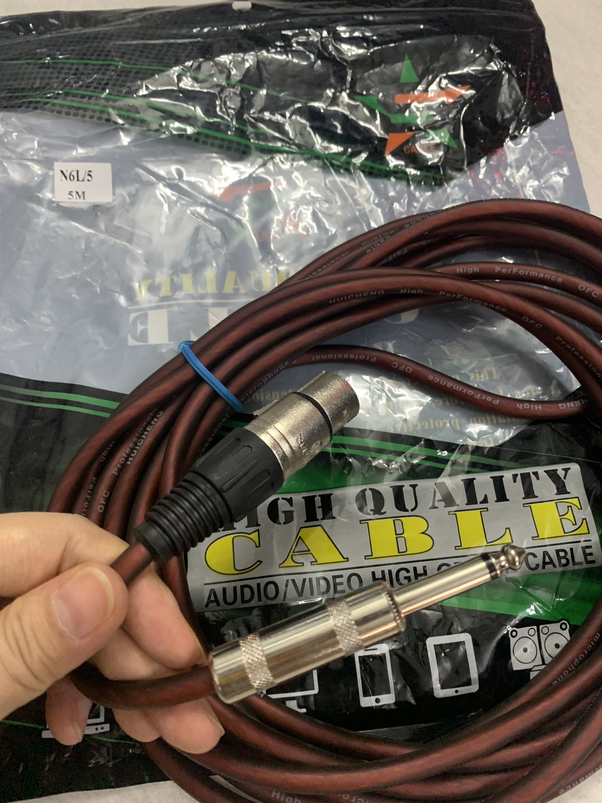 [HCM]DÂY CẮM MICRO XLR ĐẦU 6.5MM DÀI 5M dây dẻo