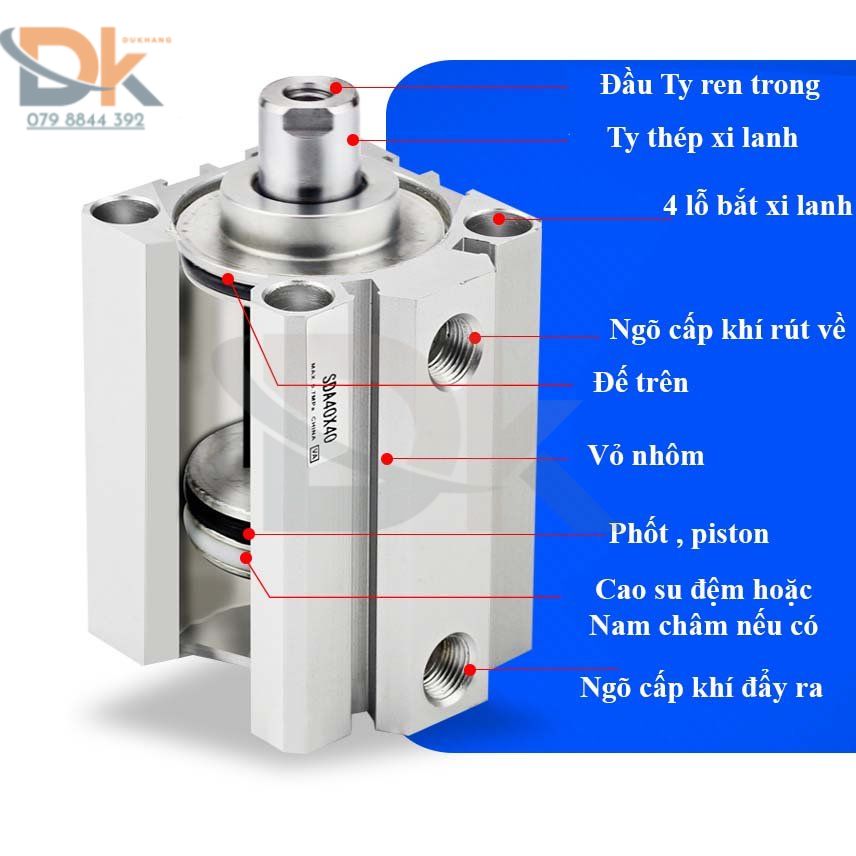 Xi lanh khí nén vuông SDA