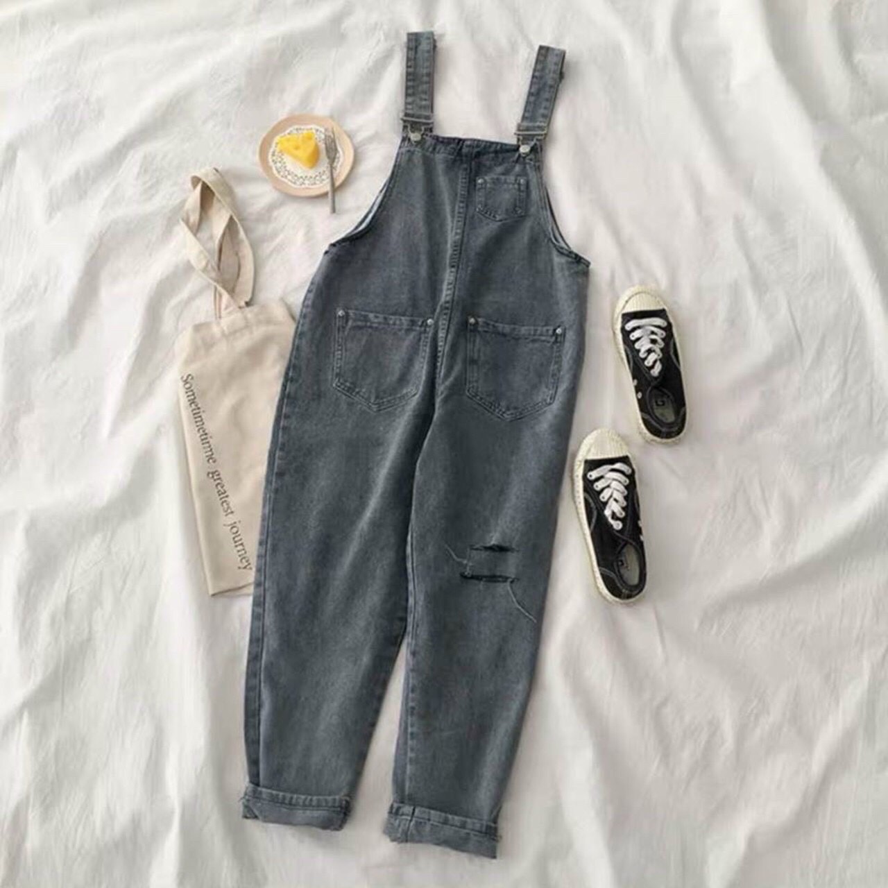 Yếm jean nữ dài thời trang wyn shop mktb0z