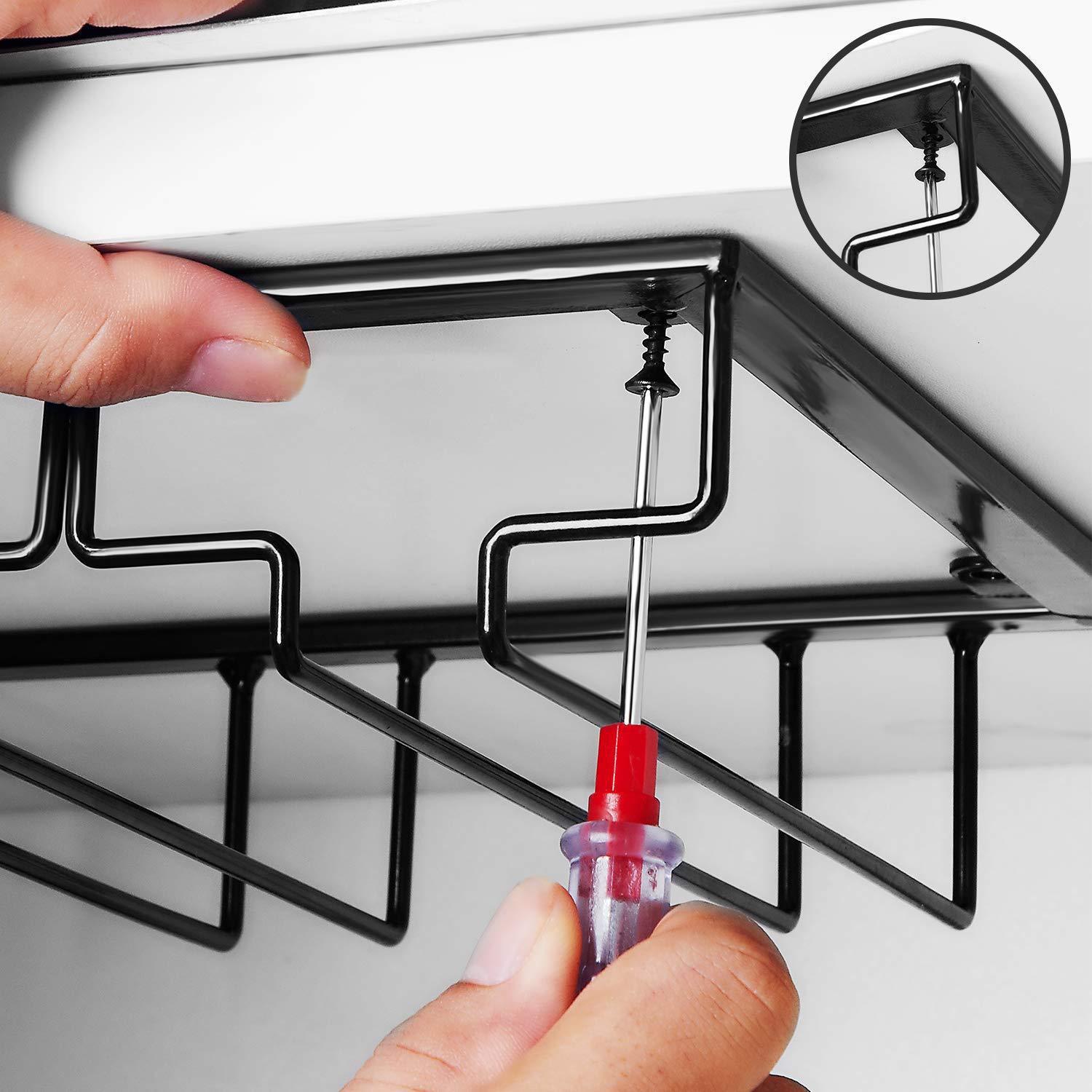 Giá treo ly rượu vang, kệ treo ly gắn tủ KT 200x225mm