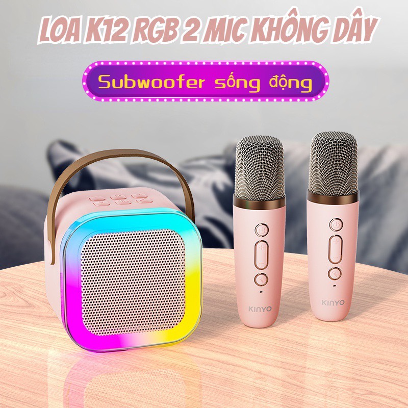 Loa Karaoke Mini K12 Kèm 2 Micro loại tốt