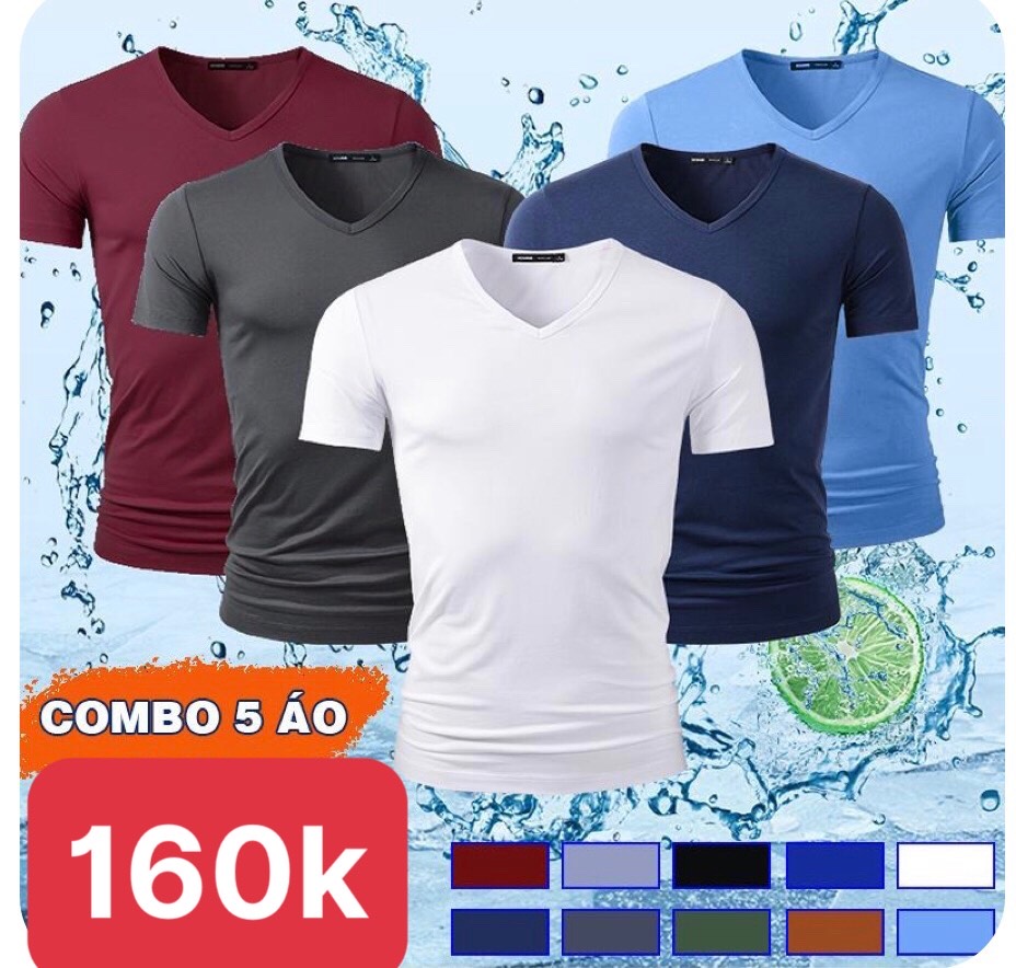Combo 5 áo thun lạnh cao cáp 160k