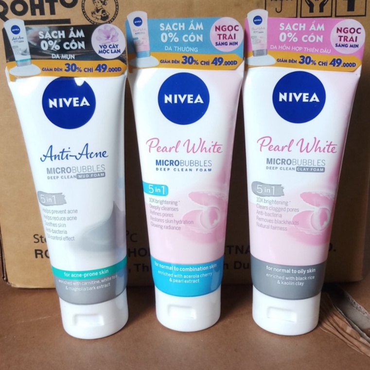 Nivea [HCMC] 5in1 100g - SRM Nivea Acne Face Cleanser