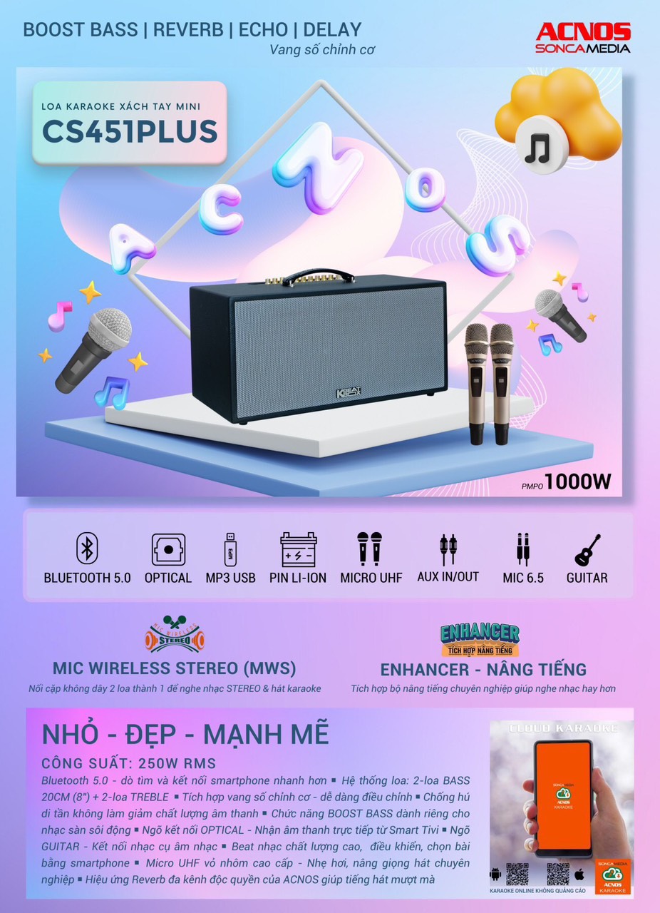 Loa Acnos CS451 Plus / CS451Plus - Hàng chính hãng