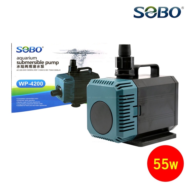 Máy Bơm Nước Sobo WP4200 (55W - 3000L/H - 2.5M) - Máy Bơm Nước Hút Cặn Cho Hồ Cá