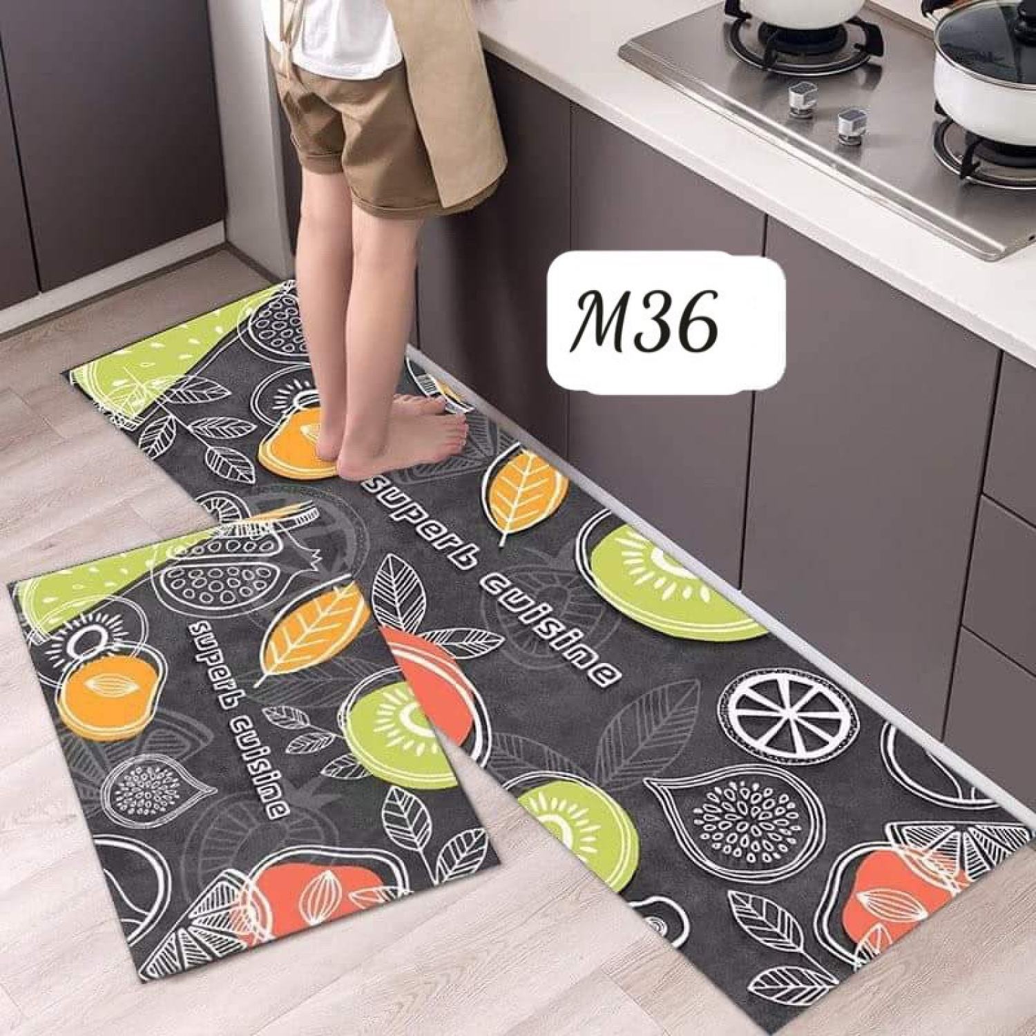BỘ 2 THẢM BẾP 3D CAO CẤP CHỐNG TRƠN TRƯỢT