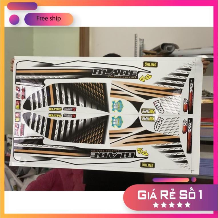 Tem rời xe honda wave blade 110 trắng đen