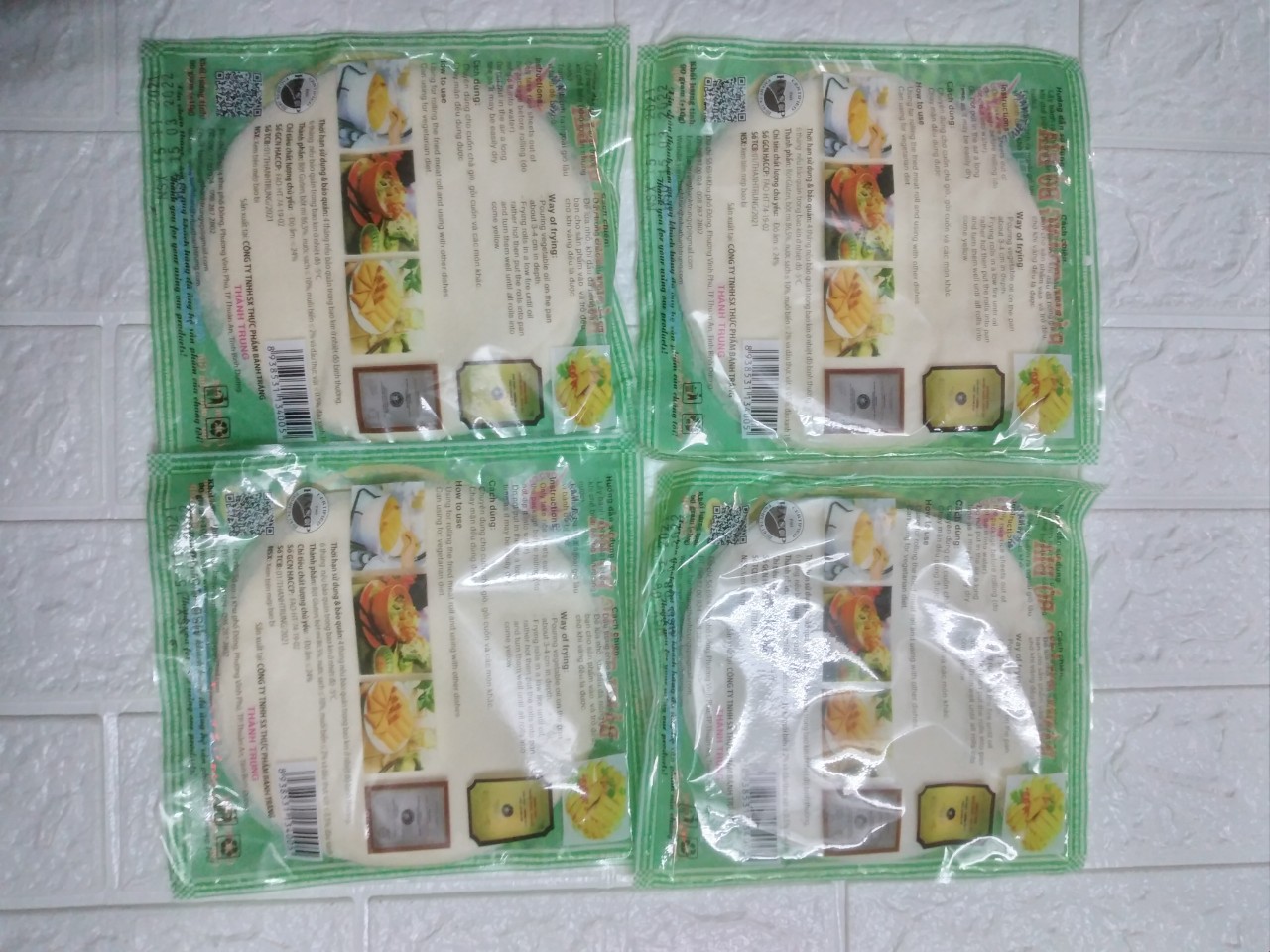(TP.HCM) Bánh pía đậu xanh (vỏ bánh cuốn chả giò) 30 lá