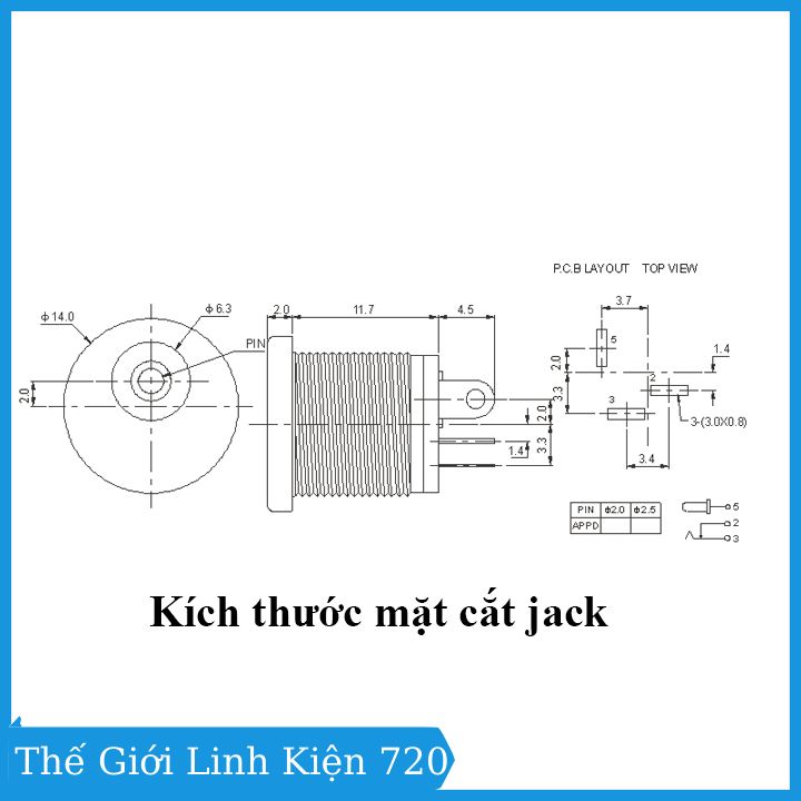 Bộ 10 jack DC 5.5x2.1mm có ốc vặn