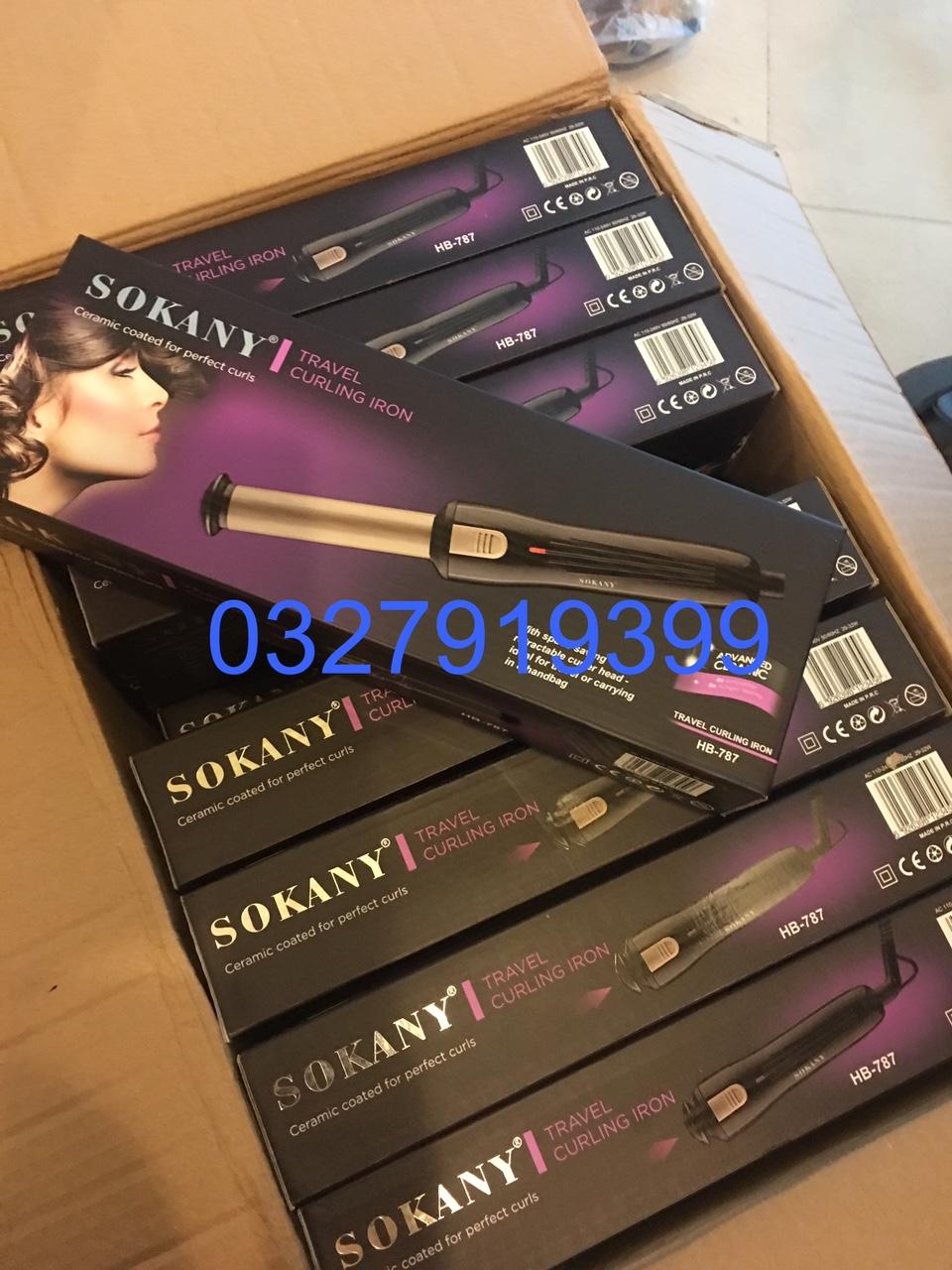 Sokany Máy uốn tóc rút gọn 787 Ceramic Coated làm xoăn uốn cụp tiện lợi cho tóc ngắn và dài