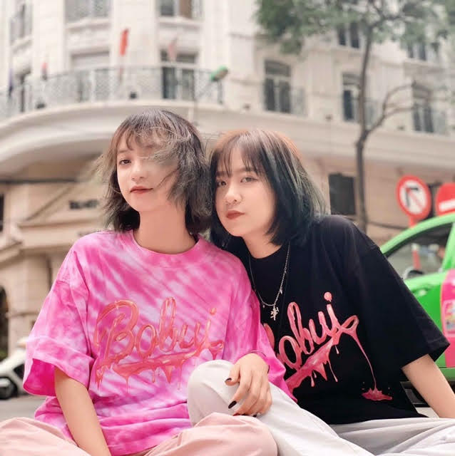 Áo Thun Tay Lỡ BOBUI TIE-DYE PINK FULL TAG (ẢNH THẬT)