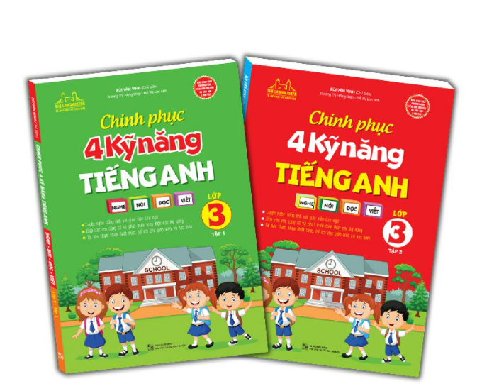 Combo 2 tập Chinh phục 4 kỹ năng tiếng anh Nghe - nói - đọc - viết lớp 3