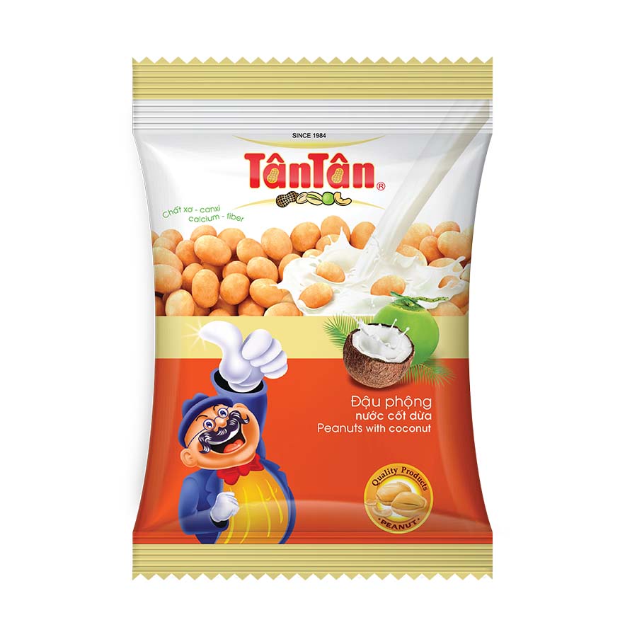 10 gói Đậu phộng Nước cốt dừa Tân Tân (gói 60g)
