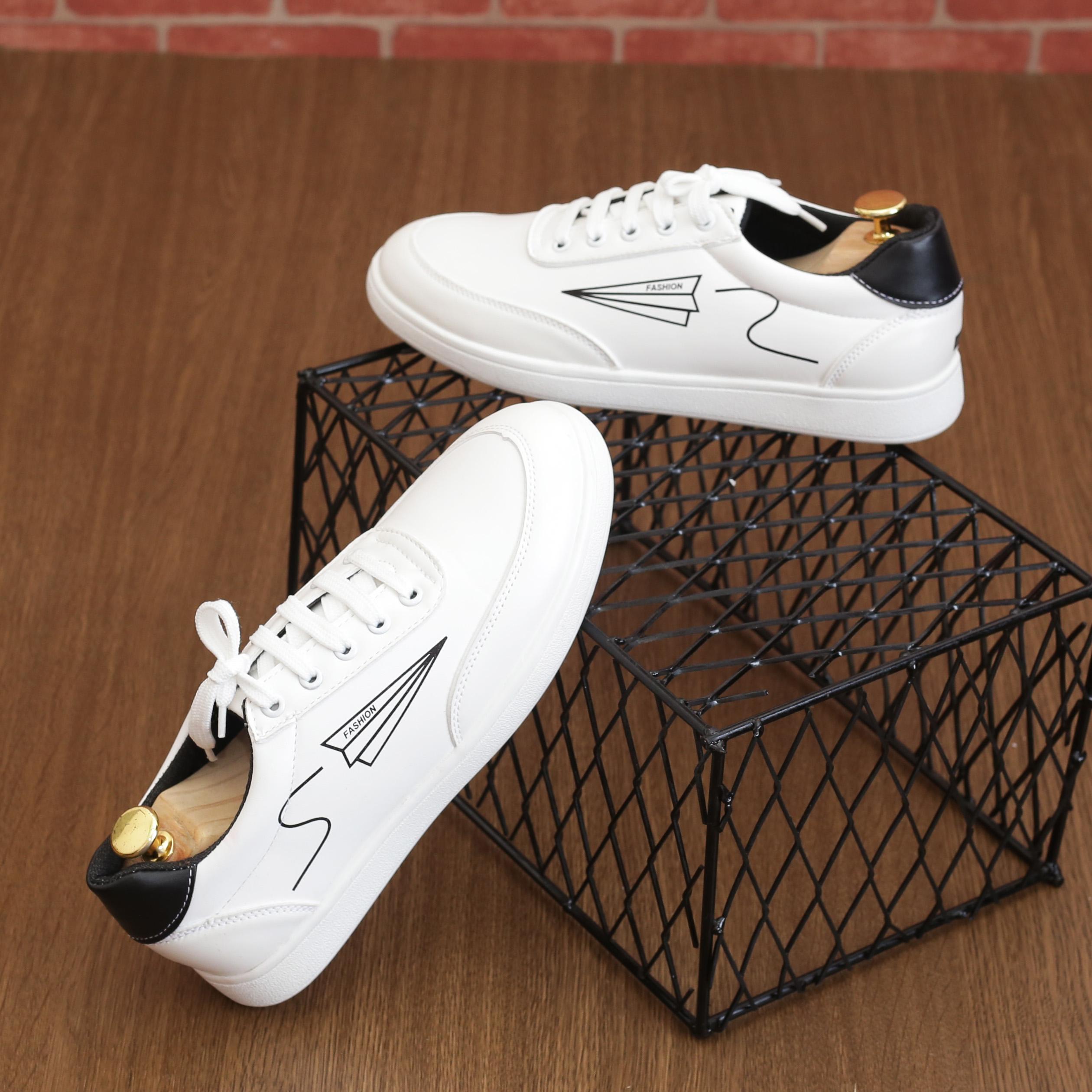 Giày sneaker nam thể thao trắng (Trường Giày Mã M8SNK)