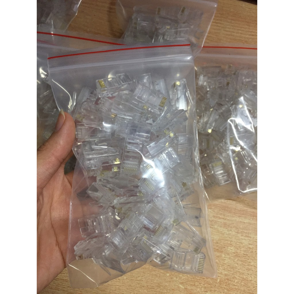 Hạt mạng, Đầu Bấm Mạng RJ45 👉👉 bịch 100 Cái
