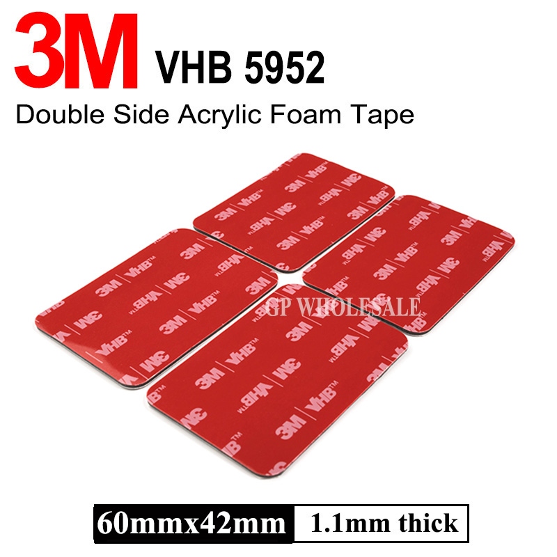 3M 5952 Double Sided Adhesive 1.1mmx 60mmx42mm High Performance Indoor Outdoor Use Black VHB Tape Waterproof Acrylic Foam tape