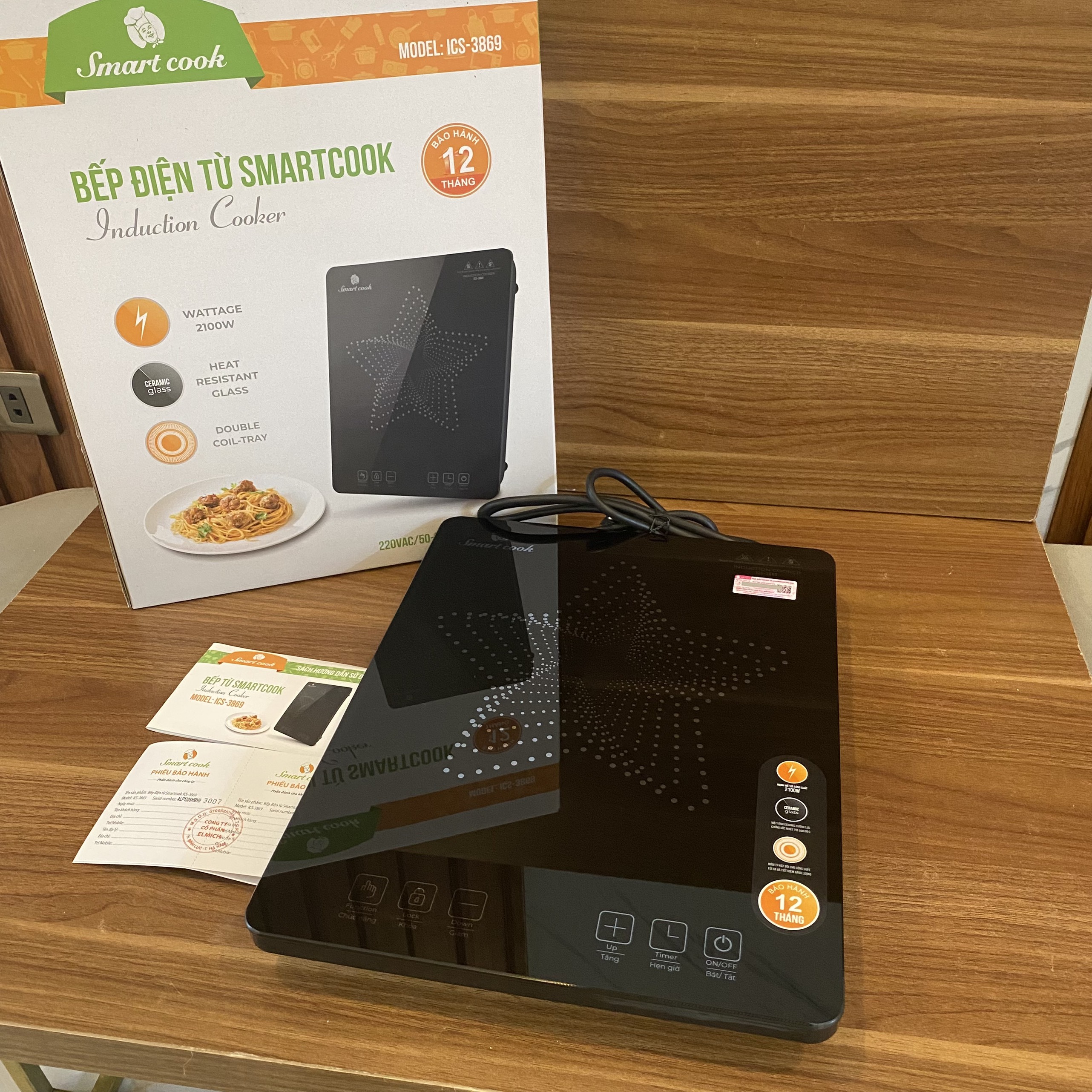 Bếp điện từ Smartcook ICS-3869 (Điện áp 220V - Công suất 2,100W - BH 12 tháng)