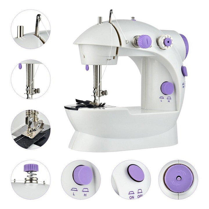 Máy may mini có đèn led tiện dụng - Máy khâu mini gia đình